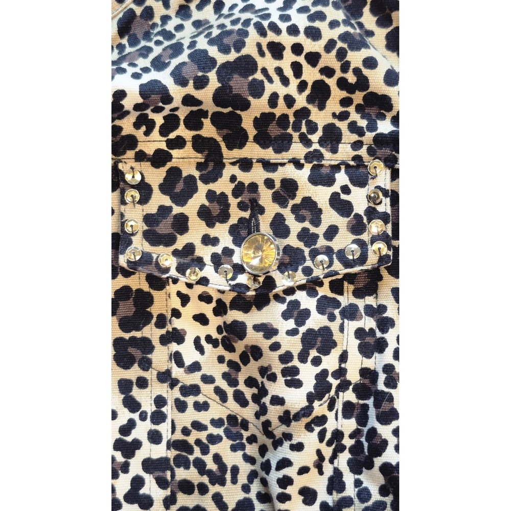π RHINESTONE PREDATOR π€β¨ Leopard Rhinestone Embellished Statement Jacket LP - Picture 5 of 12